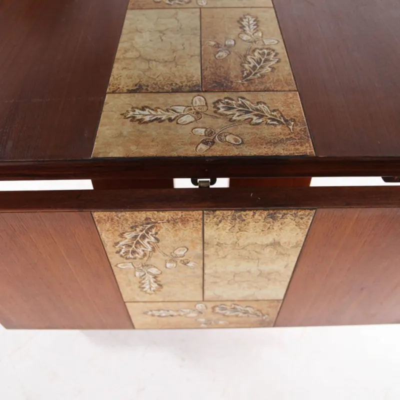 Pamono Large Rosewood and Ceramic Dining Table, 1970s
