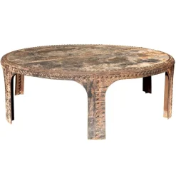 Pamono Large Round Cast Iron Table> Garden Tables