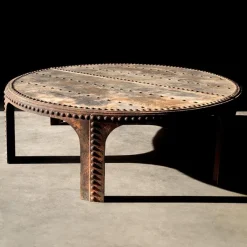 Pamono Large Round Cast Iron Table><noscript><img width=