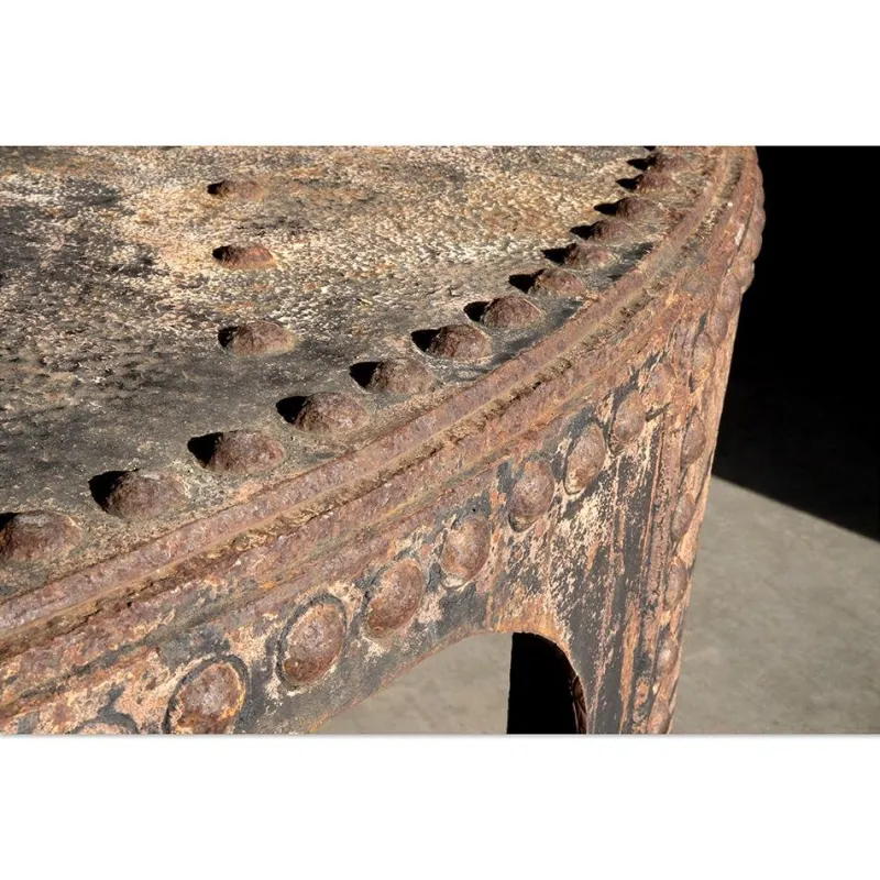 Pamono Large Round Cast Iron Table> Garden Tables