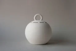 Pamono Large Salvadané Piggy-Bank in White Clay by Domenico Orefice for Man de Milan> Decorative Objects