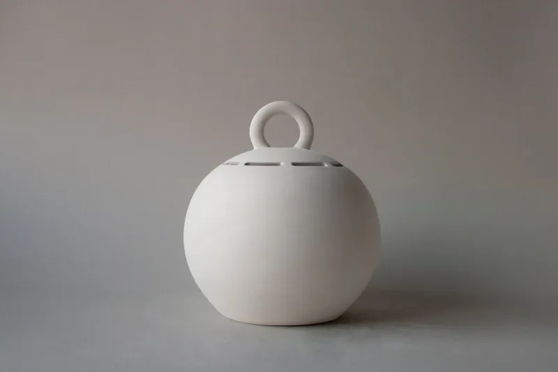 Pamono Large Salvadané Piggy-Bank in White Clay by Domenico Orefice for Man de Milan> Decorative Objects
