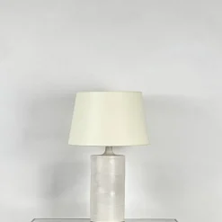 Pamono Large Satin White Rouleau Ceramic Table Lamp by Atelier Cabanel> Table Lamps