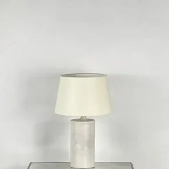 Pamono Large Satin White Rouleau Ceramic Table Lamp by Atelier Cabanel><noscript><img width=
