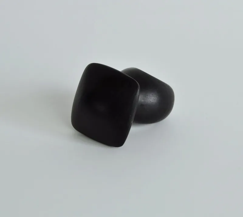Pamono Large Sculptural Black Ring in Ebony, Denmark, 2000s> Rings