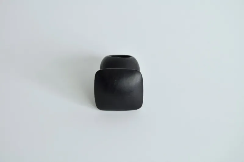 Pamono Large Sculptural Black Ring in Ebony, Denmark, 2000s> Rings