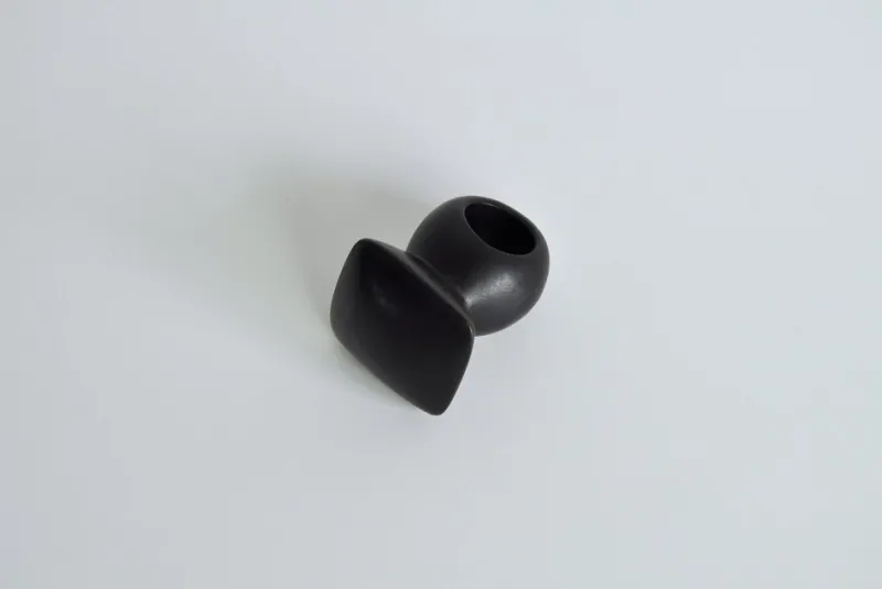 Pamono Large Sculptural Black Ring in Ebony, Denmark, 2000s> Rings