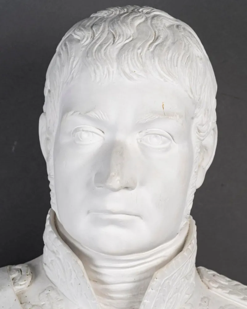 New Pamono Large Sculpture Bust of Marshal Lannes, 1700s-1800s, Plaster