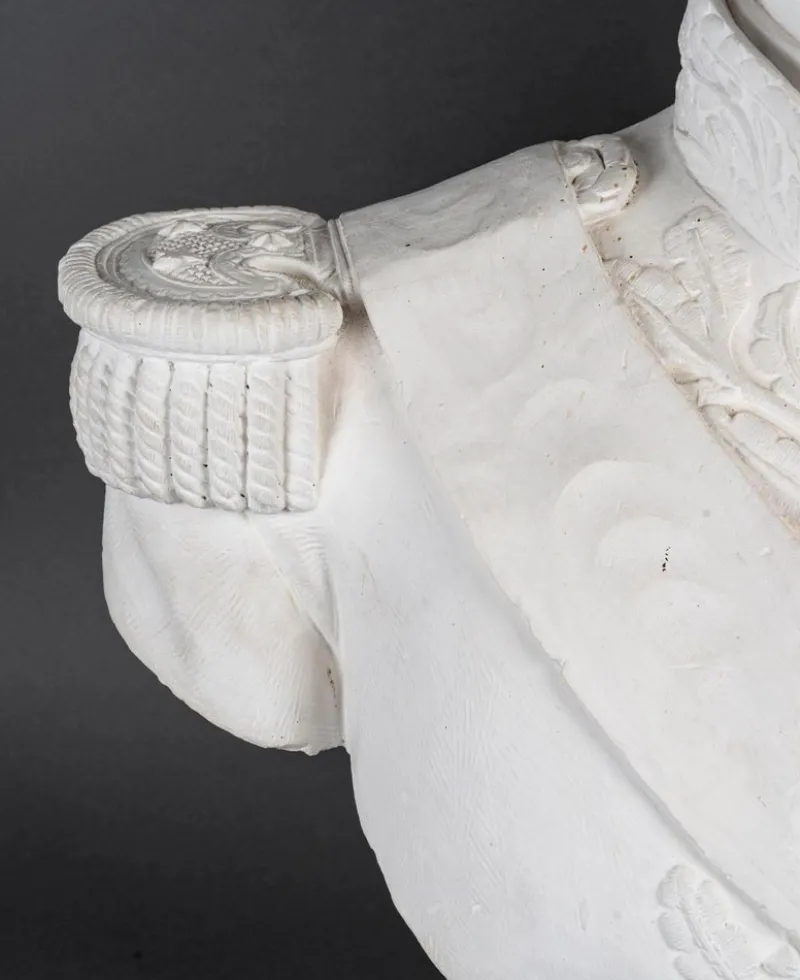 New Pamono Large Sculpture Bust of Marshal Lannes, 1700s-1800s, Plaster