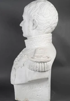 New Pamono Large Sculpture Bust of Marshal Lannes, 1700s-1800s, Plaster