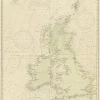 Sale Pamono Large Sea Chart of the British Islands, 1918