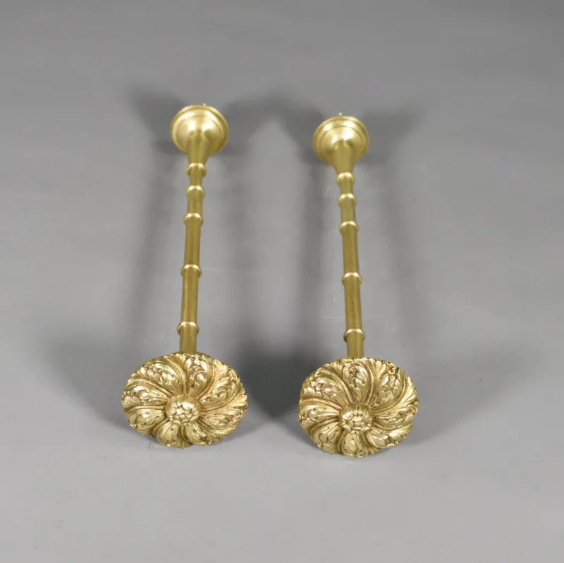 Pamono Large Second Empire French Brass Curtain Tie-Backs, Set of 2