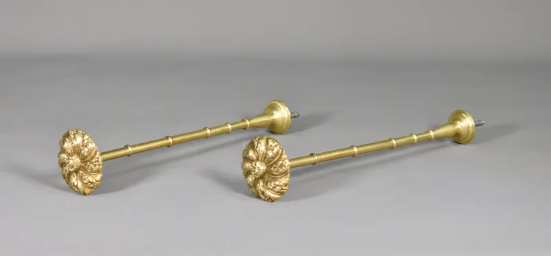 Pamono Large Second Empire French Brass Curtain Tie-Backs, Set of 2