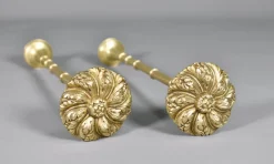 Pamono Large Second Empire French Brass Curtain Tie-Backs, Set of 2