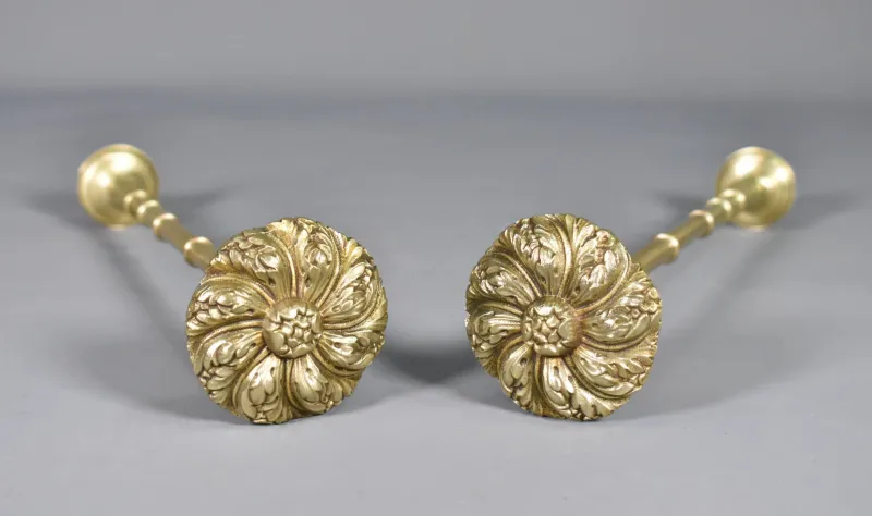 Pamono Large Second Empire French Brass Curtain Tie-Backs, Set of 2