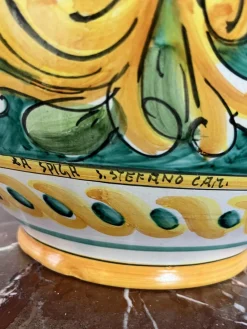 Pamono Large Sicilian Glazed Ceramic Cachepot from Santo Stefano Di Camastra, 1970s><noscript><img width=
