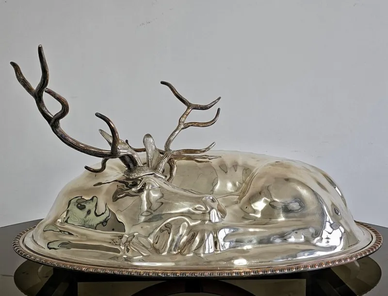 Best Pamono Large Silver Plated Covered Serving Platter attributed to Teghini Firenze, 1960s