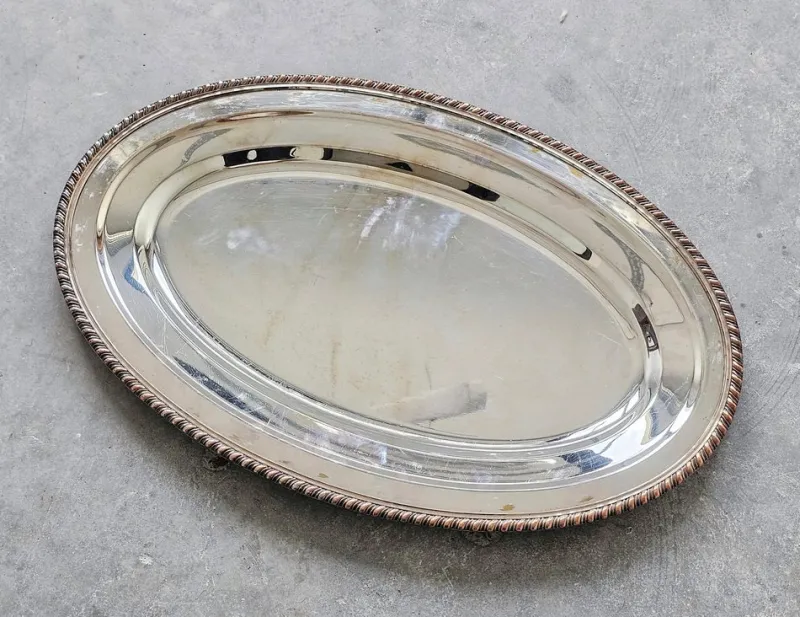 Best Pamono Large Silver Plated Covered Serving Platter attributed to Teghini Firenze, 1960s