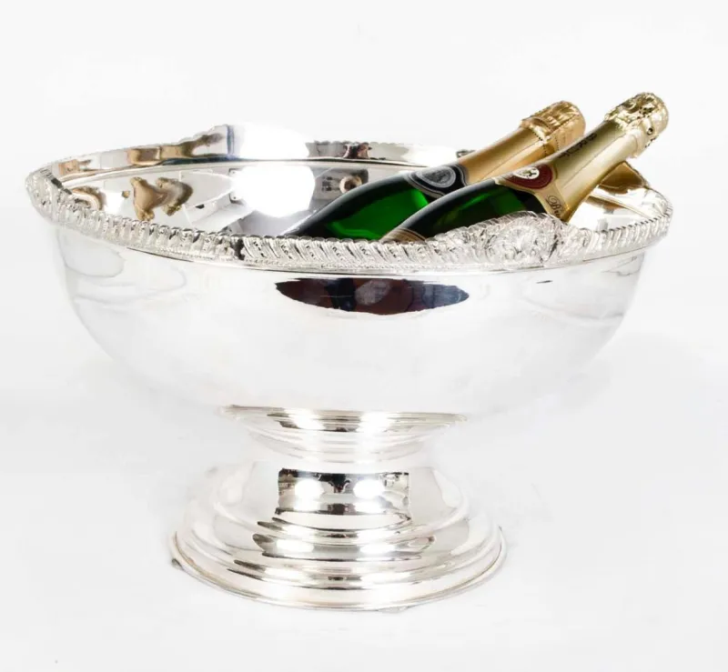Online Pamono Large Silver-Plated Punch Bowl or Champagne Cooler, 1980s