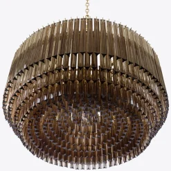 Pamono Large Smoked Amaro Drum Chandelier from Pure White Lines> Ceiling Lights