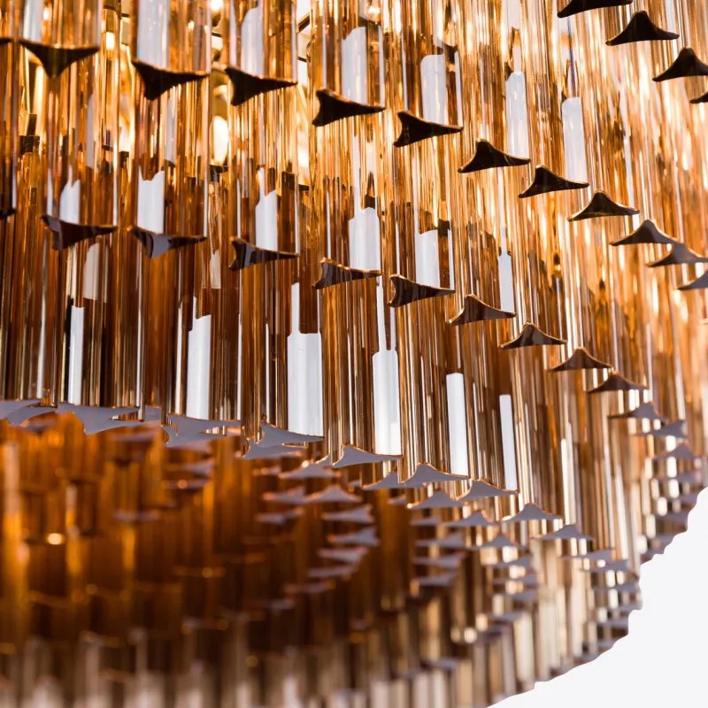 Pamono Large Smoked Amaro Drum Chandelier from Pure White Lines> Ceiling Lights