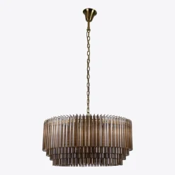 Pamono Large Smoked Amaro Drum Chandelier from Pure White Lines><noscript><img width=