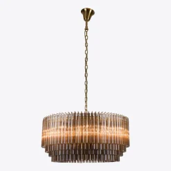 Pamono Large Smoked Amaro Drum Chandelier from Pure White Lines><noscript><img width=