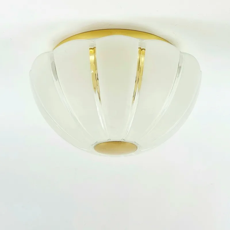 Pamono Large Space Age Glass Flush Mount from Limburg, Germany, 1970s> Ceiling Lights