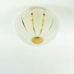 Pamono Large Space Age Glass Flush Mount from Limburg, Germany, 1970s><noscript><img width=