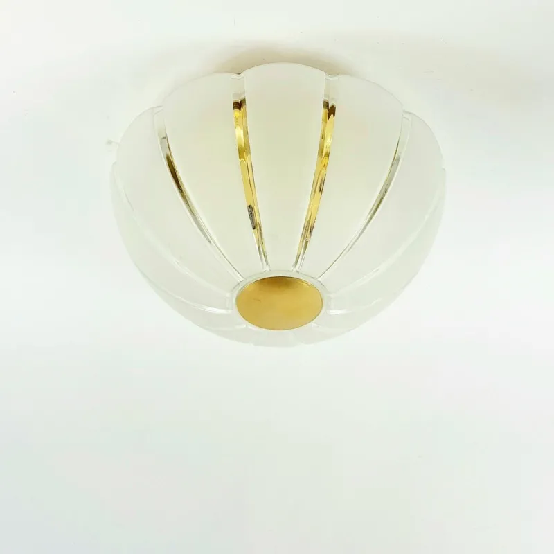 Pamono Large Space Age Glass Flush Mount from Limburg, Germany, 1970s> Ceiling Lights