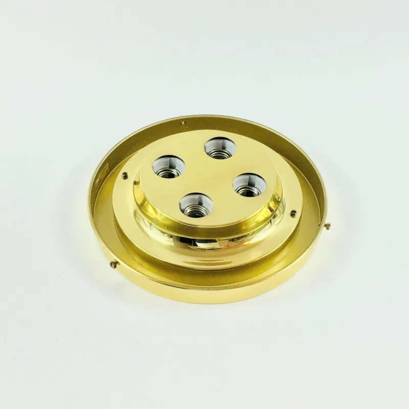 Pamono Large Space Age Glass Flush Mount from Limburg, Germany, 1970s> Ceiling Lights