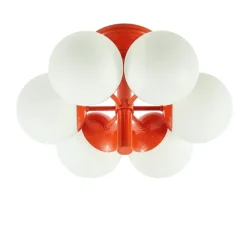 Pamono Large Space Age Sputnik Ceiling Light in Opal Glass from Kaiser Leuchten, 1960s> Ceiling Lights