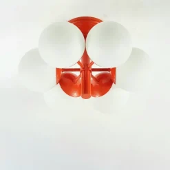 Pamono Large Space Age Sputnik Ceiling Light in Opal Glass from Kaiser Leuchten, 1960s> Ceiling Lights