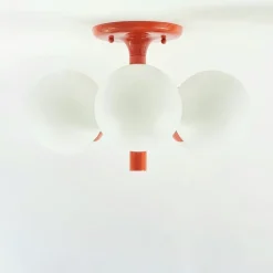 Pamono Large Space Age Sputnik Ceiling Light in Opal Glass from Kaiser Leuchten, 1960s><noscript><img width=