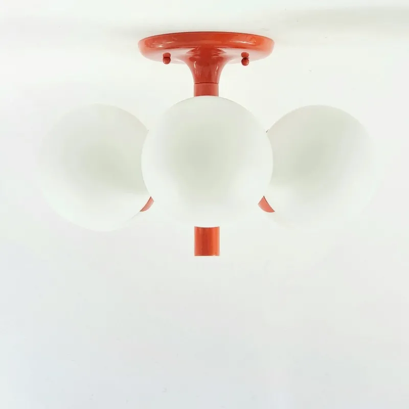 Pamono Large Space Age Sputnik Ceiling Light in Opal Glass from Kaiser Leuchten, 1960s> Ceiling Lights