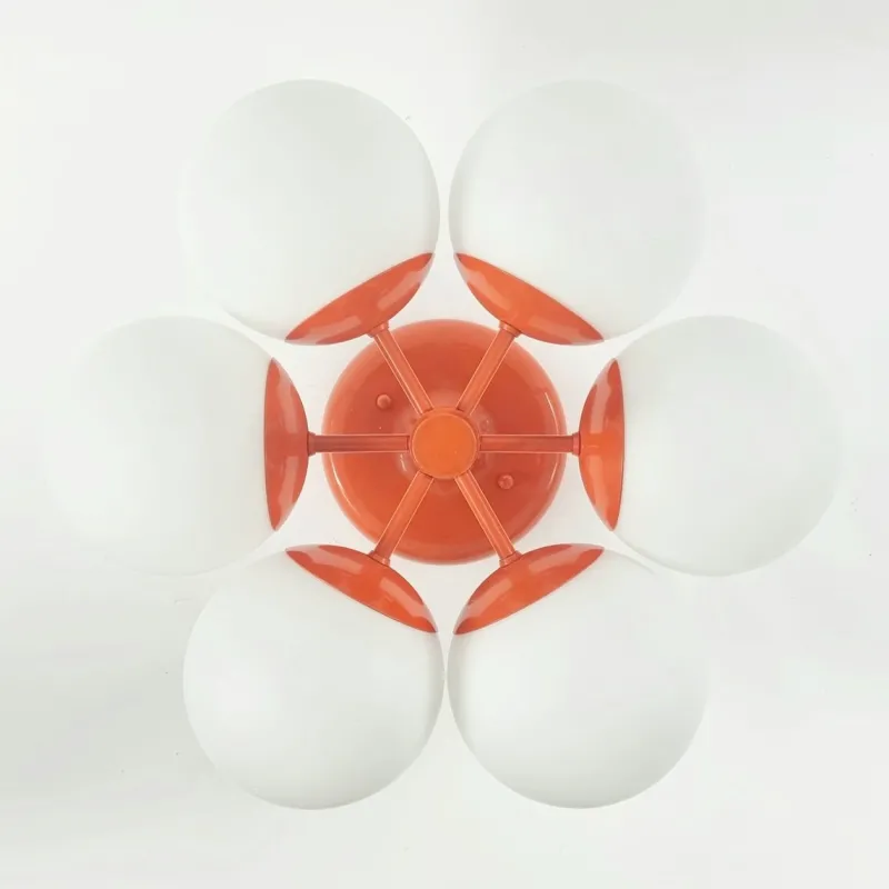 Pamono Large Space Age Sputnik Ceiling Light in Opal Glass from Kaiser Leuchten, 1960s> Ceiling Lights