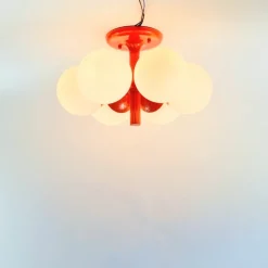 Pamono Large Space Age Sputnik Ceiling Light in Opal Glass from Kaiser Leuchten, 1960s><noscript><img width=
