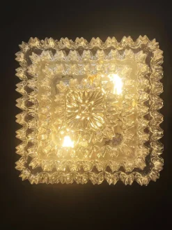 Hot Pamono Large Square Crystal Cluster Cascade Wall or Ceiling Lamp by Helena Tynell for Glashütte Limburg, Germany, 1960s