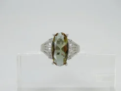 Sale Pamono Large 21st Century Zultanite and Zircon Ring in 925 Sterling Silver, Italy, 2010s