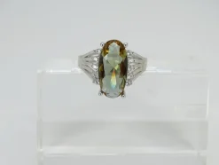 Sale Pamono Large 21st Century Zultanite and Zircon Ring in 925 Sterling Silver, Italy, 2010s