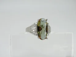 Sale Pamono Large 21st Century Zultanite and Zircon Ring in 925 Sterling Silver, Italy, 2010s