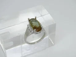 Sale Pamono Large 21st Century Zultanite and Zircon Ring in 925 Sterling Silver, Italy, 2010s