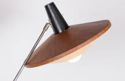 Pamono Large Steel and Teak Tilting Floor Lamp by Georges Frydman, 1960s><noscript><img width=