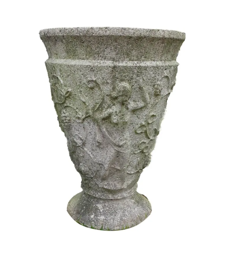 Pamono Large Stone Casting Garden Planter, 1930> Garden Accessories