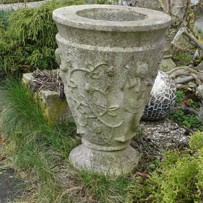 Pamono Large Stone Casting Garden Planter, 1930> Garden Accessories