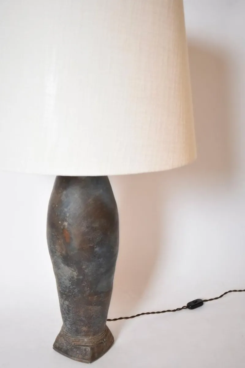 Pamono Large Stoneware Oblong Lamp from La Borne, 1970s> Table Lamps