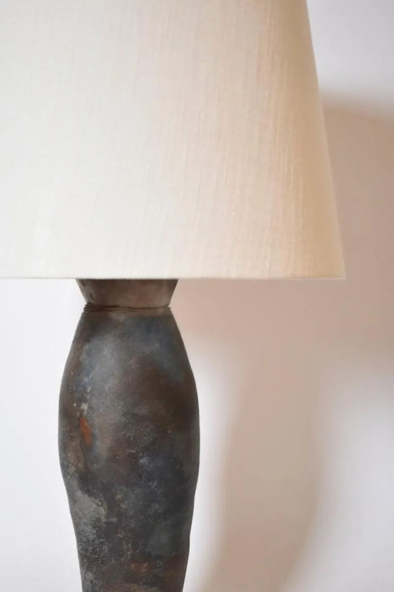 Pamono Large Stoneware Oblong Lamp from La Borne, 1970s> Table Lamps