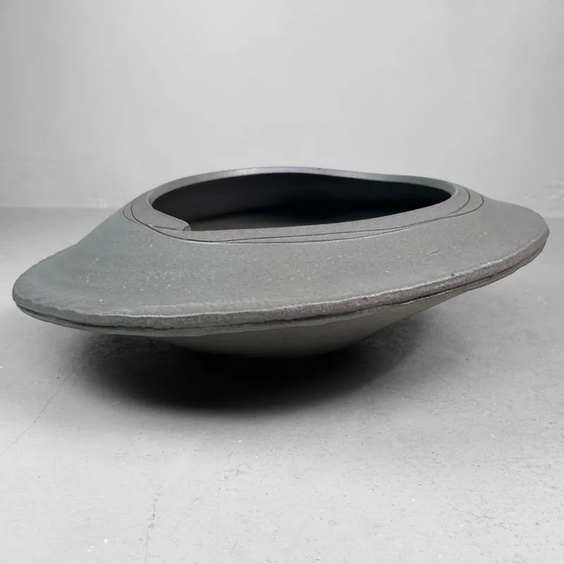 Outlet Pamono Large Studio Pottery Ceramic Ikebana Bowl, Japan, 1970s
