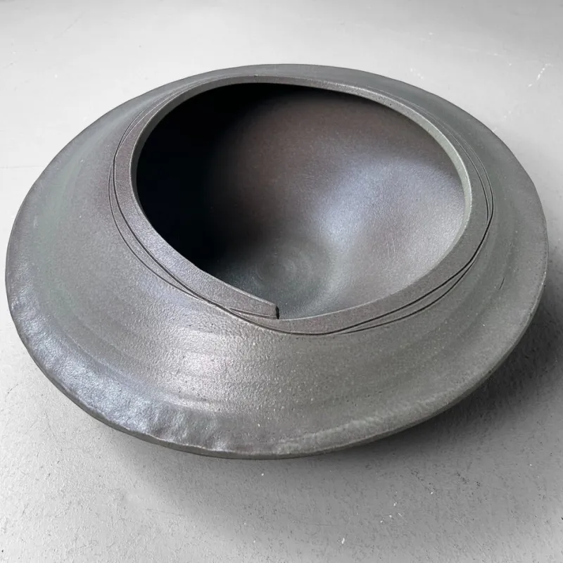 Outlet Pamono Large Studio Pottery Ceramic Ikebana Bowl, Japan, 1970s