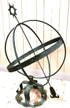 Pamono Large Swedish Garden Wrought Copper Sundial, 1950s><noscript><img width=